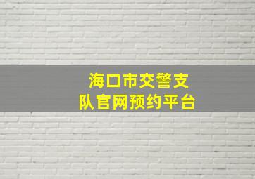 海口市交警支队官网预约平台