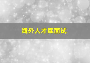 海外人才库面试