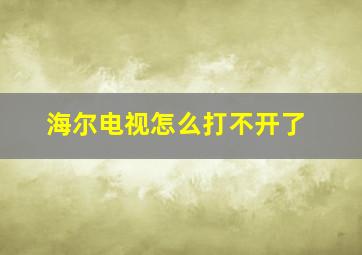 海尔电视怎么打不开了