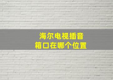 海尔电视插音箱口在哪个位置