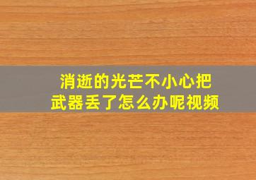 消逝的光芒不小心把武器丢了怎么办呢视频