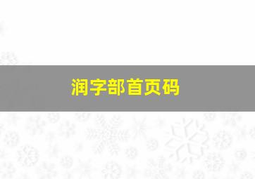 润字部首页码