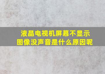 液晶电视机屏幕不显示图像没声音是什么原因呢