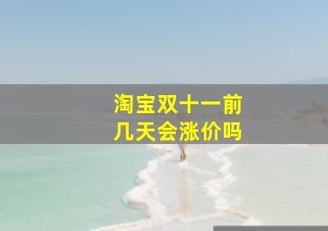 淘宝双十一前几天会涨价吗