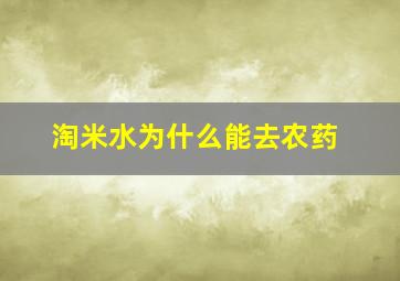 淘米水为什么能去农药