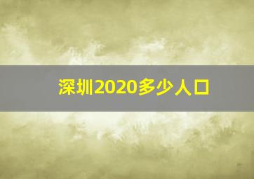 深圳2020多少人口