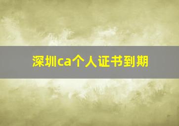 深圳ca个人证书到期