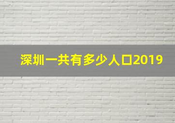 深圳一共有多少人口2019