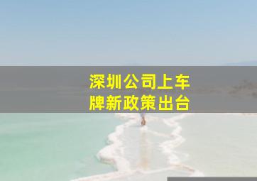 深圳公司上车牌新政策出台