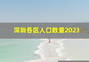 深圳各区人口数量2023