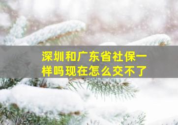 深圳和广东省社保一样吗现在怎么交不了