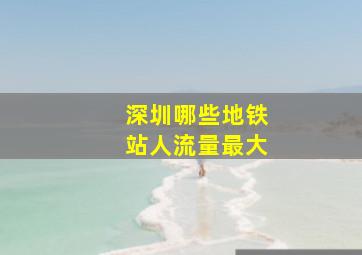 深圳哪些地铁站人流量最大