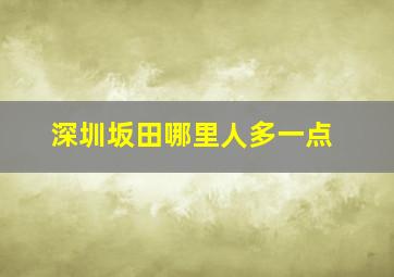 深圳坂田哪里人多一点