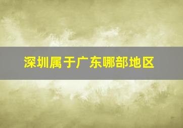 深圳属于广东哪部地区