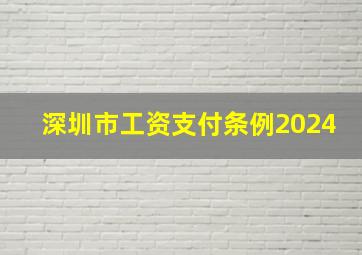 深圳市工资支付条例2024