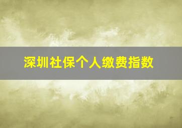 深圳社保个人缴费指数