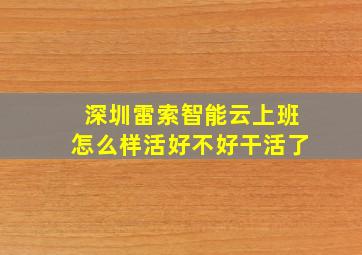 深圳雷索智能云上班怎么样活好不好干活了