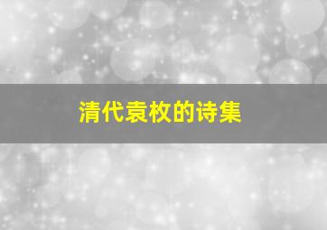 清代袁枚的诗集