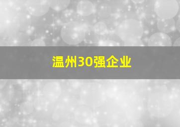 温州30强企业