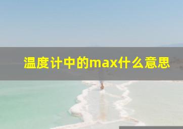 温度计中的max什么意思