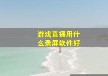 游戏直播用什么录屏软件好