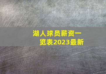 湖人球员薪资一览表2023最新