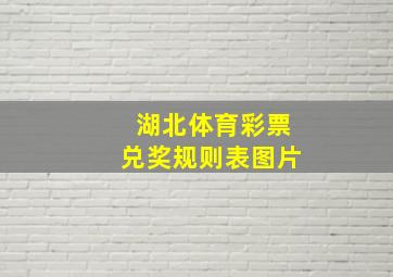 湖北体育彩票兑奖规则表图片