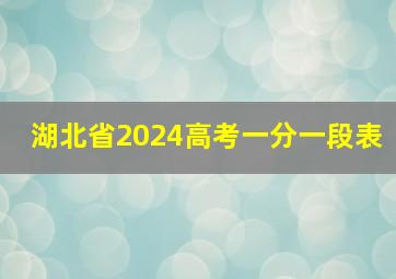 湖北省2024高考一分一段表