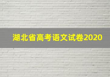 湖北省高考语文试卷2020