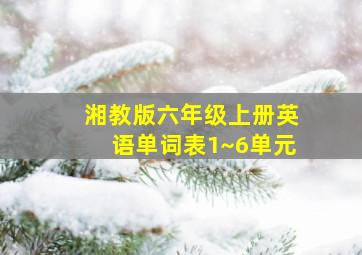 湘教版六年级上册英语单词表1~6单元