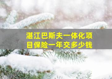 湛江巴斯夫一体化项目保险一年交多少钱