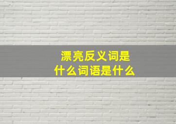 漂亮反义词是什么词语是什么