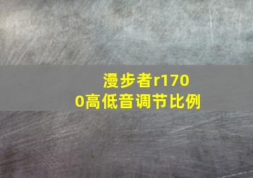 漫步者r1700高低音调节比例