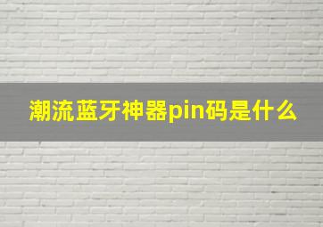 潮流蓝牙神器pin码是什么