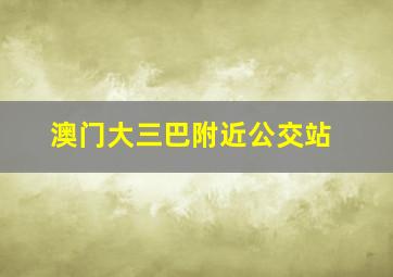 澳门大三巴附近公交站