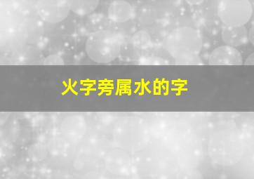 火字旁属水的字