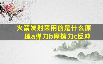 火箭发射采用的是什么原理a弹力b摩擦力c反冲