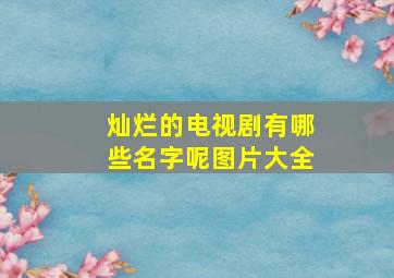 灿烂的电视剧有哪些名字呢图片大全