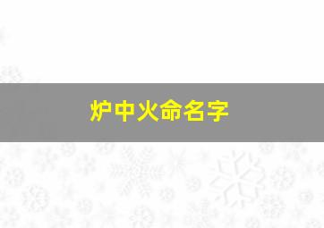 炉中火命名字