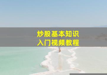 炒股基本知识入门视频教程