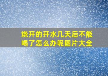 烧开的开水几天后不能喝了怎么办呢图片大全