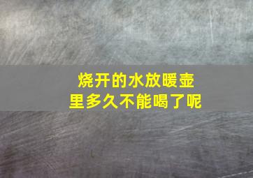 烧开的水放暖壶里多久不能喝了呢