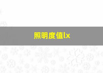 照明度值lx