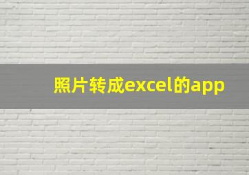 照片转成excel的app