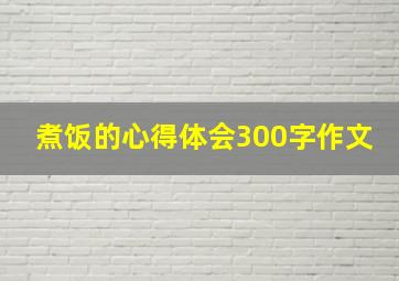 煮饭的心得体会300字作文