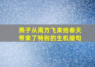 燕子从南方飞来给春天带来了特别的生机缩句