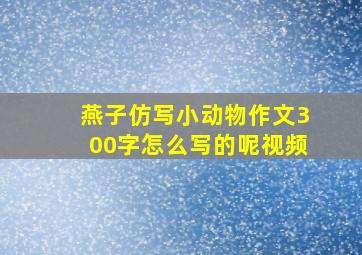 燕子仿写小动物作文300字怎么写的呢视频