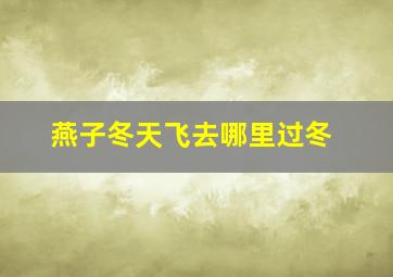 燕子冬天飞去哪里过冬