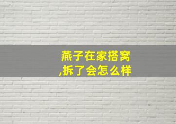 燕子在家搭窝,拆了会怎么样