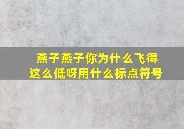 燕子燕子你为什么飞得这么低呀用什么标点符号